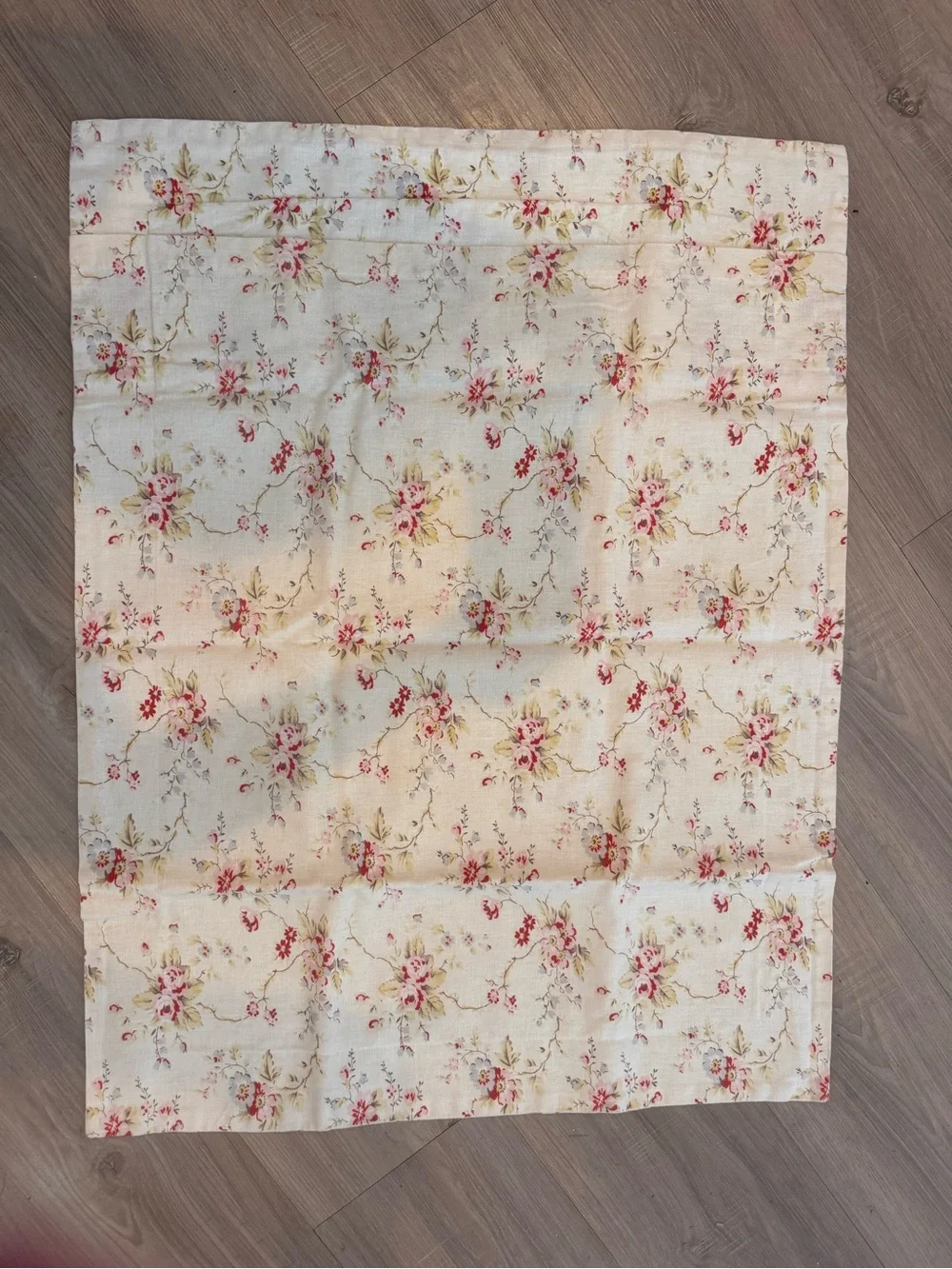Vintage Pottery Barn King Beige and Pink Floral Duvet Set